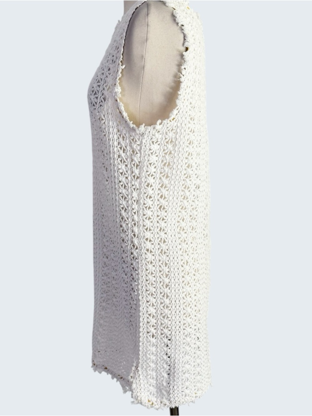 Free People Beach Thrifty Eyes White Crochet Beachy Boho Mini Dress Women’s M - Picture 8 of 10